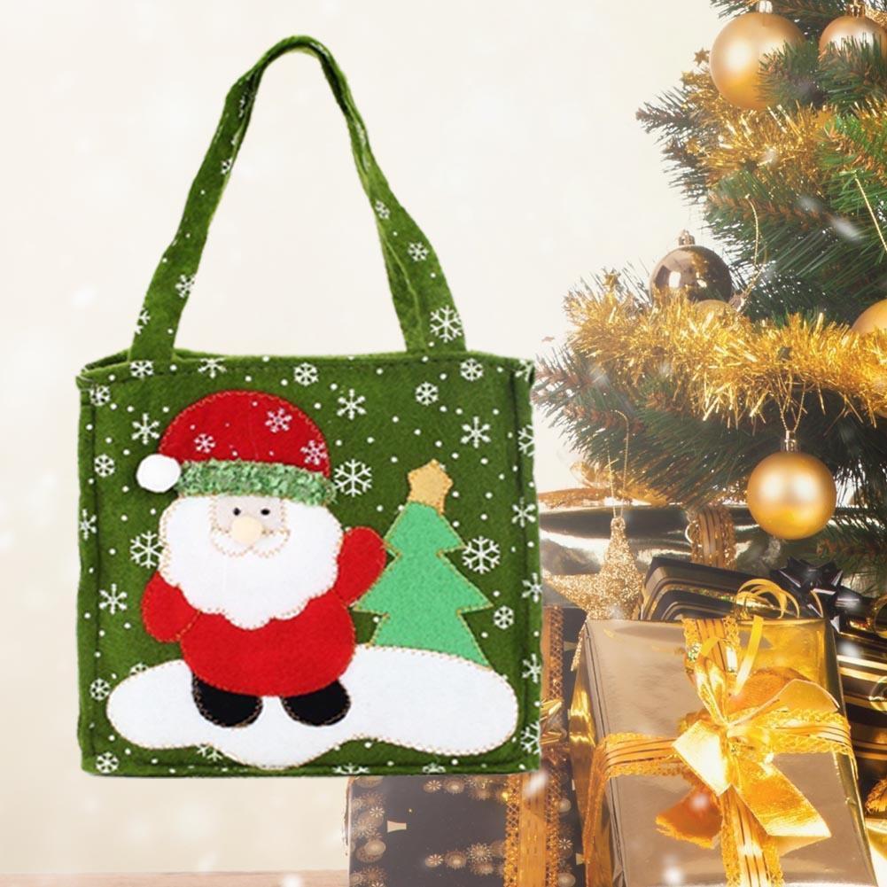 Childs Small Green Santa Gift Bag Christmas Stocking